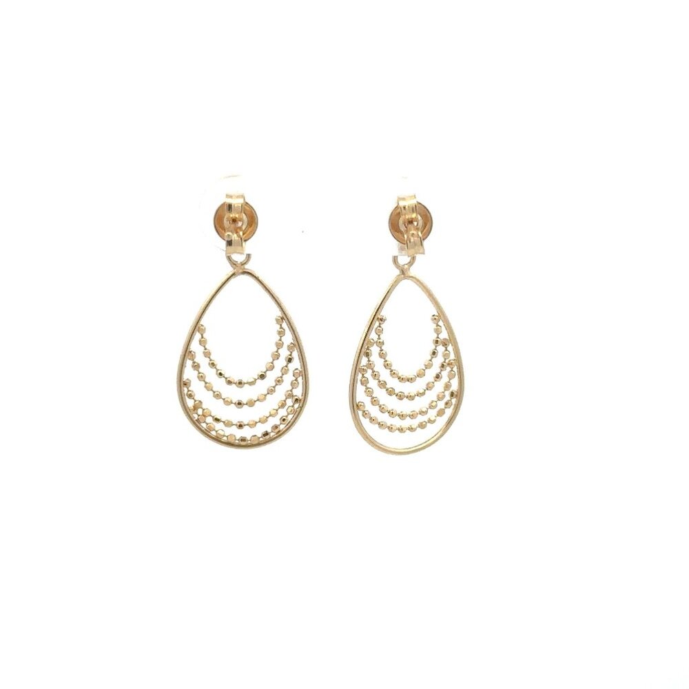 18K Gold Earrings Dangling Earrings 2.17 grams - Picture 4 of 5